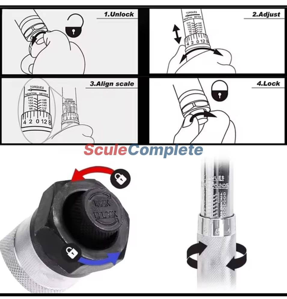 Cheie dinamometrica profesionala 1/2, Lungime 460mm, Cuplu 28-210 Nm 