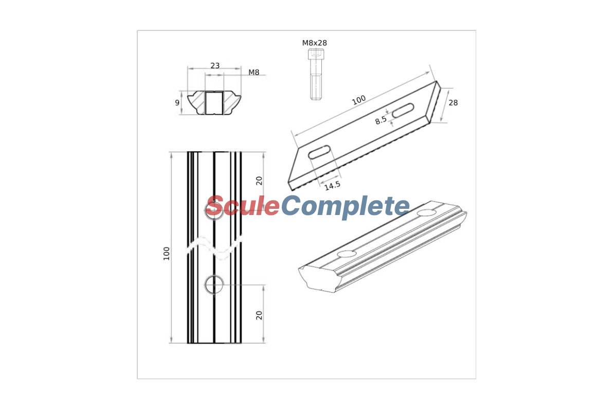 Clema Imbinare Profil Aluminiu Panou Fotovoltaic