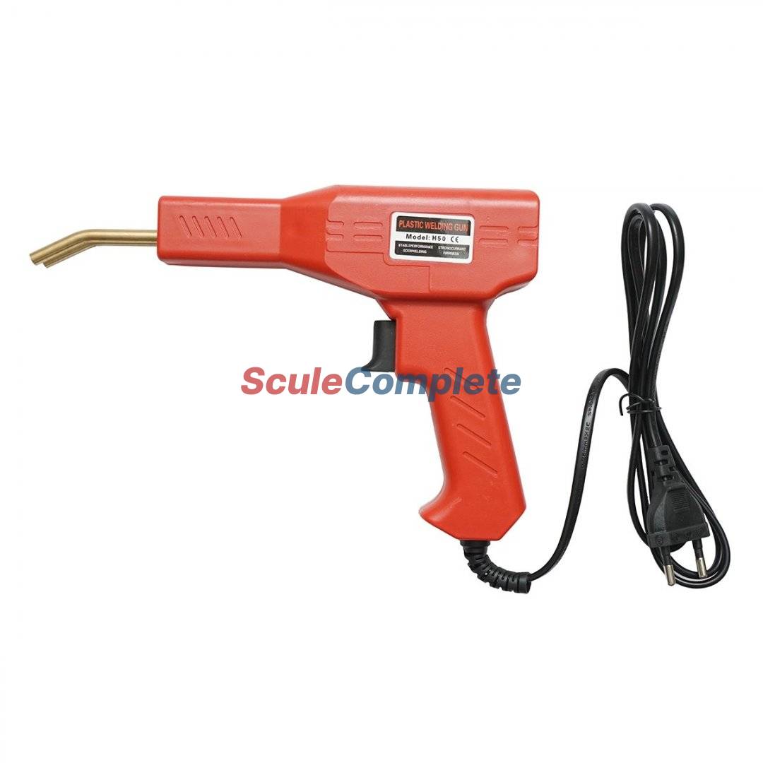 Pistol profesional sudat plastic 50W H50, aparat lipit plastic 220-230V, aparat reparat bare auto, kit sudura plastic