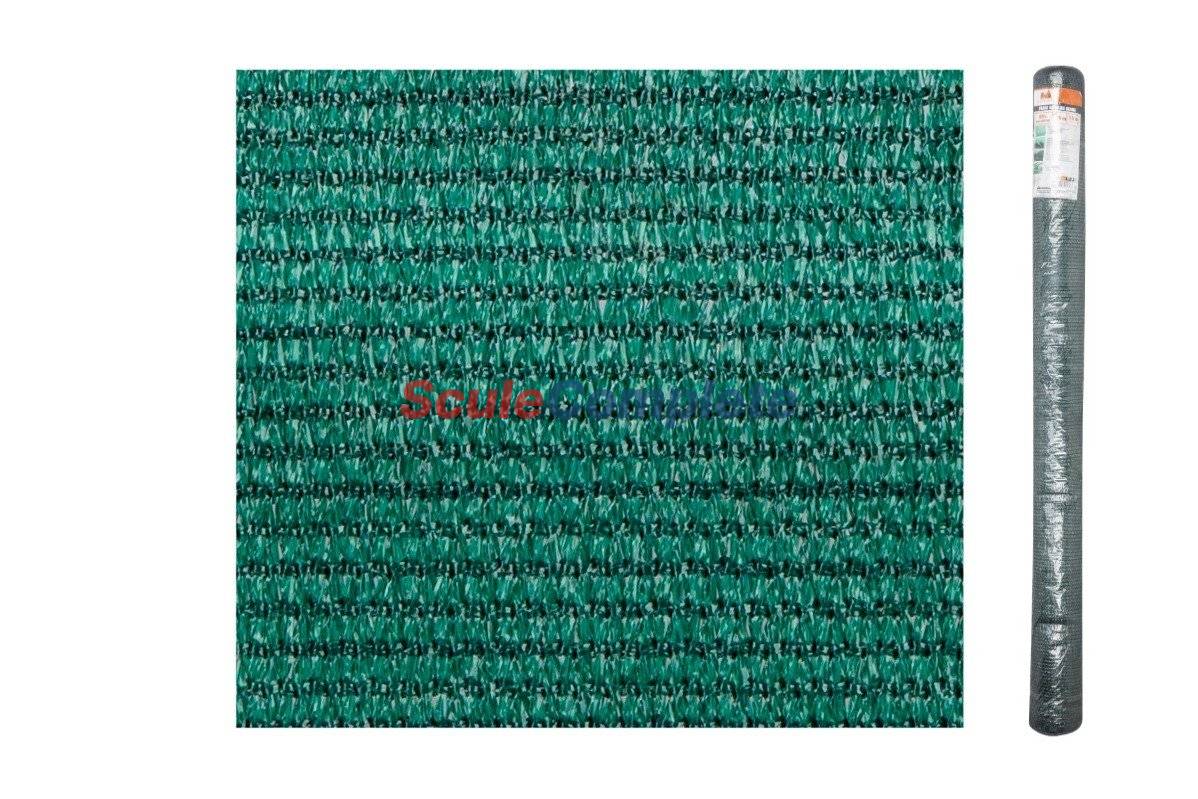 Plasa Umbrire Verde HDPE UV Densitate: 80g/mp, Latime 1.2m, Lungime 10m