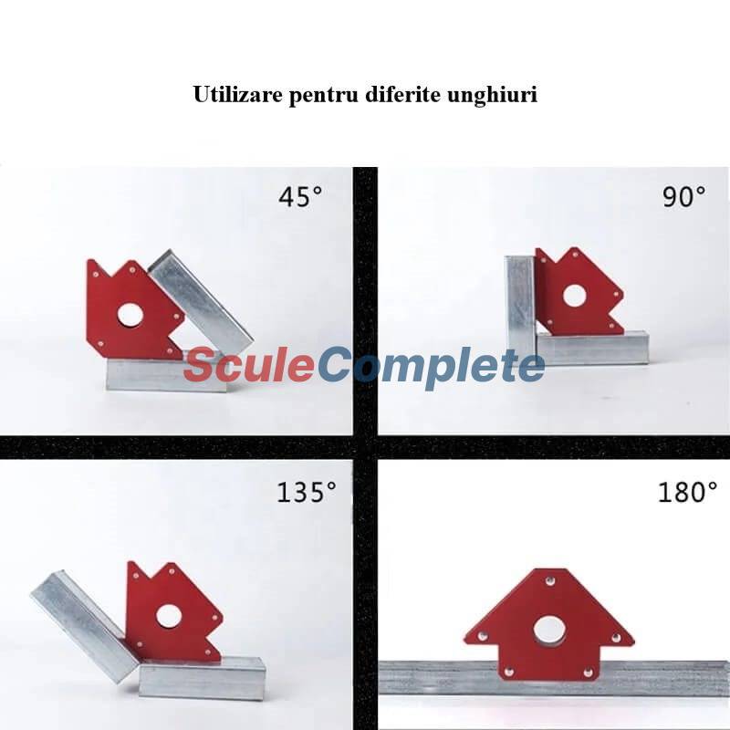 Set 4 buc, Magnet profesional, pentru fixare, unghiuri 45, 90, 135 grade Dimensiune 19cm x 12.5cm