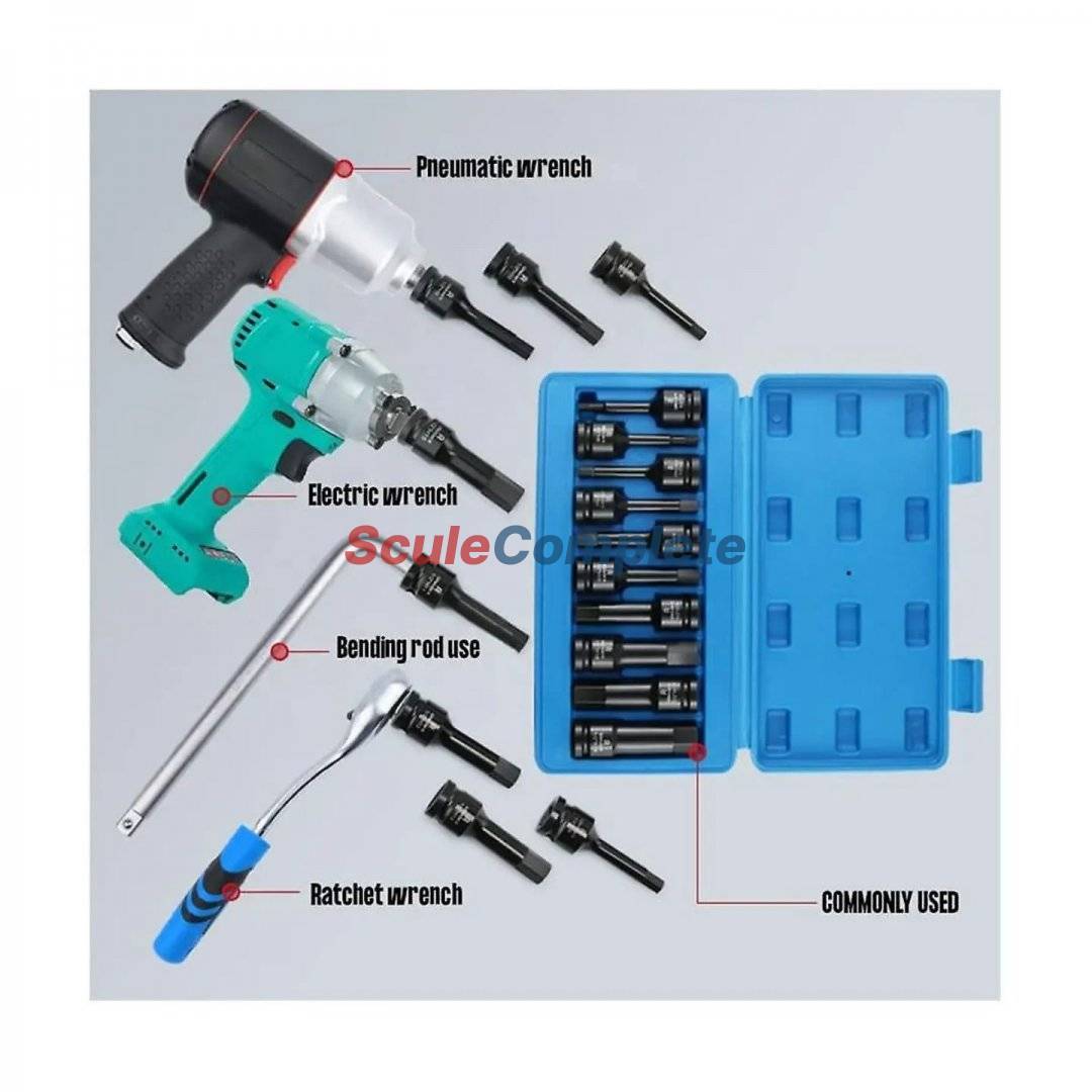 Set 8 Tubulare de impact varf torx T30 - T80, prindere 1/2, Cr-Mo