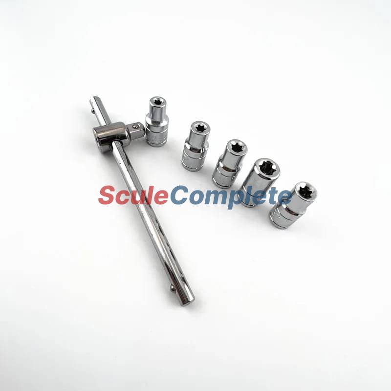 Set Tubulara Torx CR-V 5 Buc. E4, E5, E6, E7, E8, 1/4 