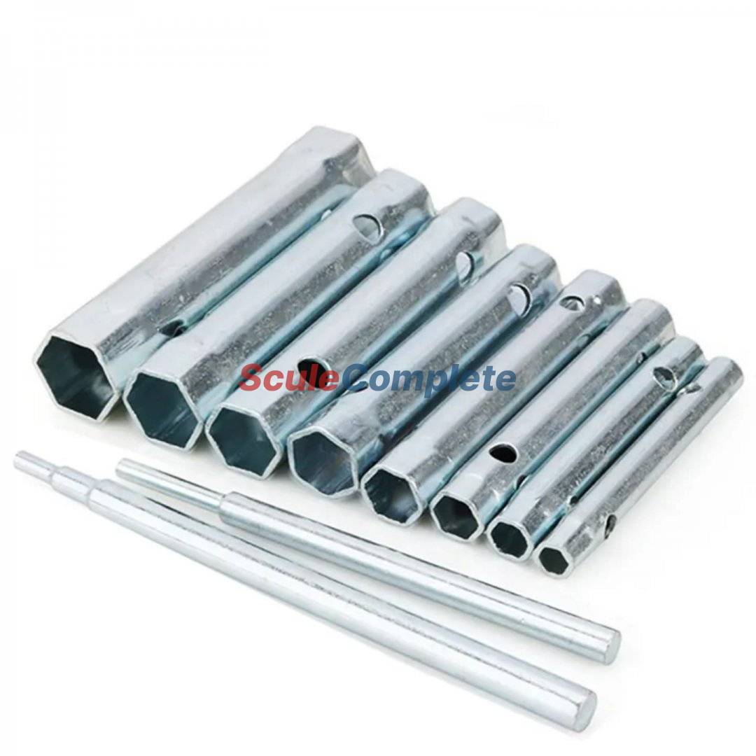 Set Tubulare lungi, duble, cu tija, Diametru 6mm - 22mm, 10 piese