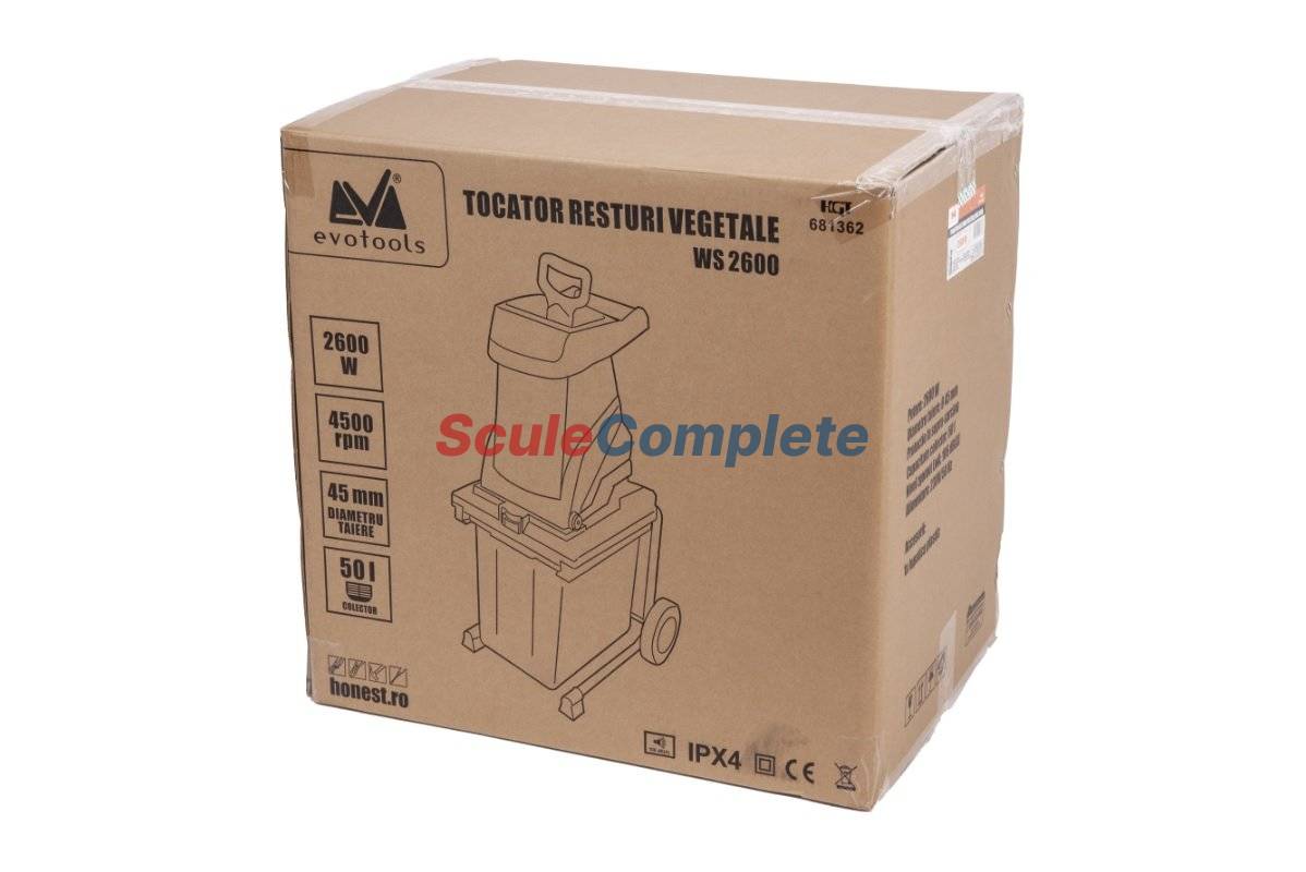 Tocator Resturi Vegetale WS 2600 EPTO, Putere 2600W