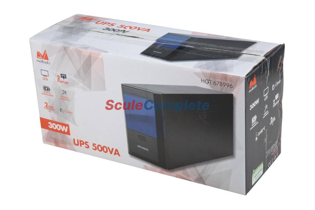 UPS 500VA/300W 2 Prize Schuko, LCD Display 